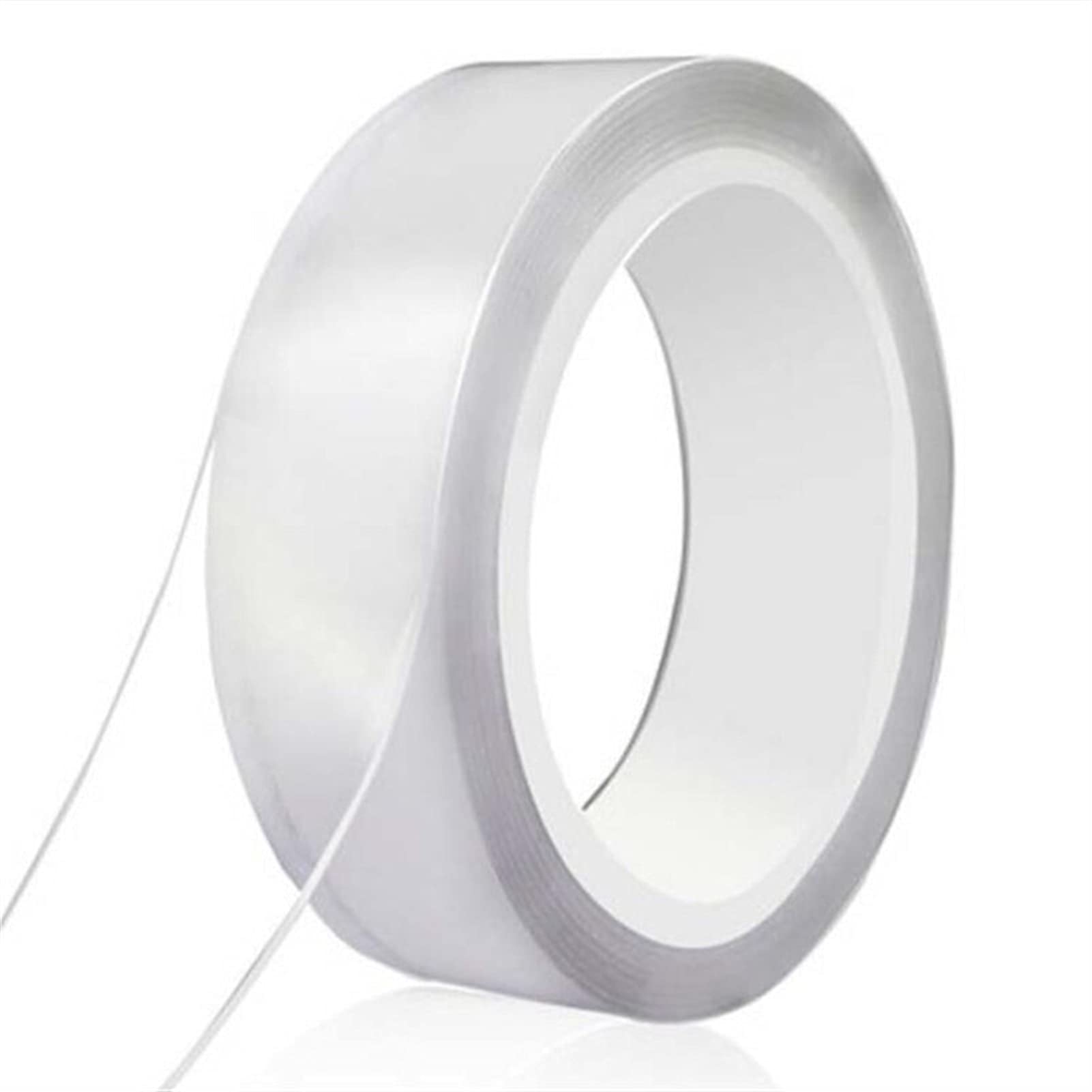 Strong Double Sided Adhesive Tape - 3Meters Nano Reusable Waterproof Tape, 1mm Thick x 20mm Wide Transparent Mounting Tape for Home, Office, DIY Projects - Holds Pictures, Mirrors, Decorations Securely