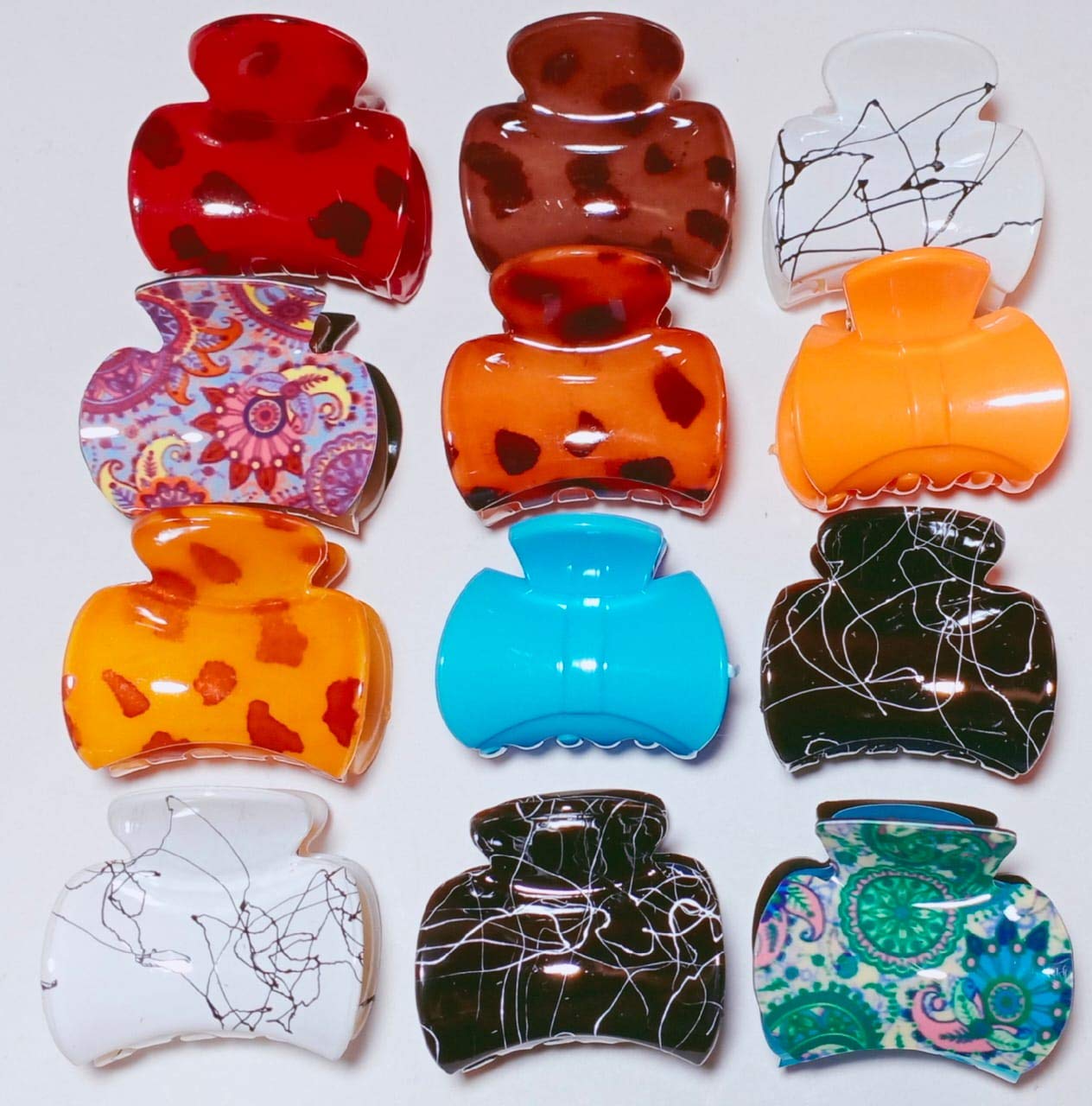 Best Plastic Hair Claw Clips for Women & Girls - Korean Transparent Material Hair Clutcher (12-Pack) - Perfect for Ponytails, Buns & Everyday Hairstyles