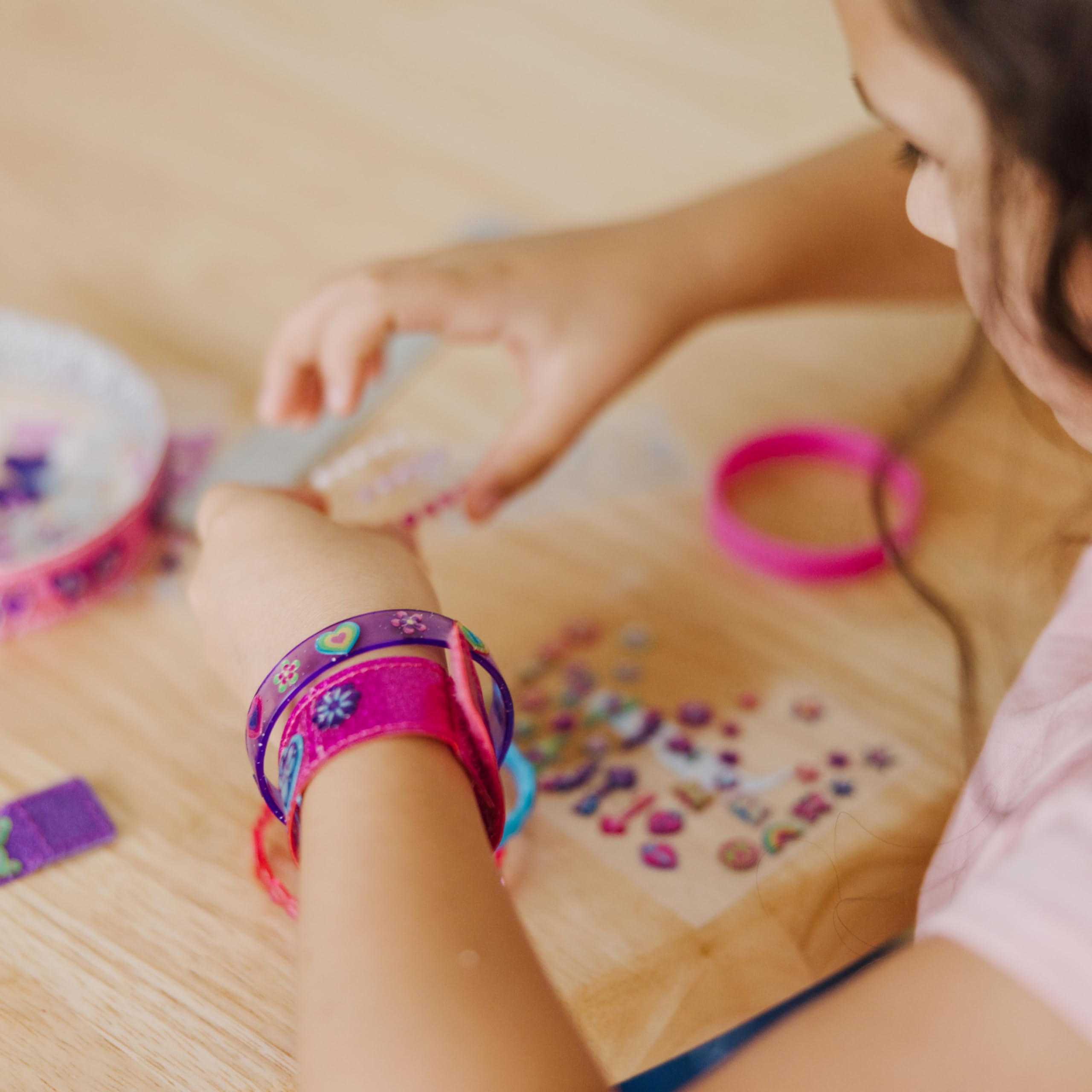 Melissa & Doug Design Your Own Bracelets Kit - 100+ Sparkle Gem Glitter Stickers for Girls DIY Jewelry Making, Perfect for Birthday Gifts & Creative Play