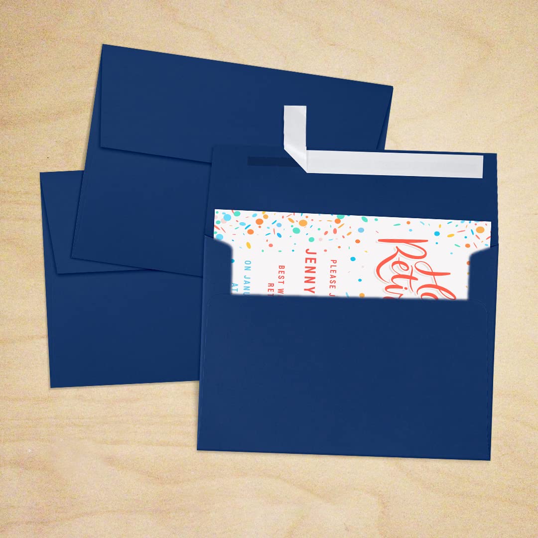 Premium LUXPAPER A7 Printable Invitation Envelopes (1000 Pack) - 80 lb. Navy Blue, 5.25