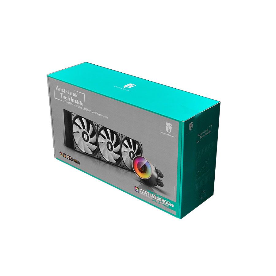 Deepcool Castle 360 RGB V2 AIO Liquid CPU Cooler - 360mm Radiator, RGB Lighting, High-Performance Cooling for Gaming PCs and Workstations - Perfect for Overclocking and Silent Operation