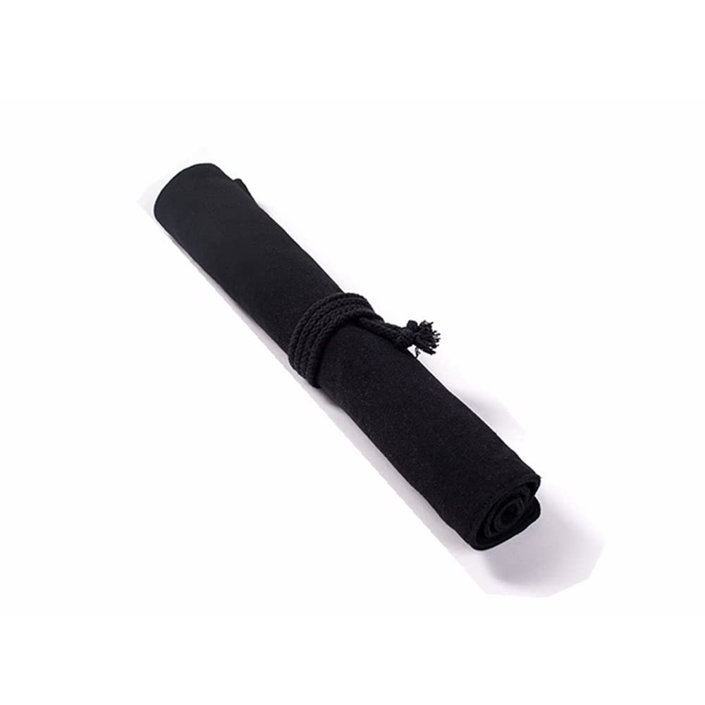20-Slot Artist Paint Brush Roll Up Bag - Premium Canvas Pouch for Makeup & Art Supplies Organizer - Portable Protective Case (Black) - Perfect for Travel, Studio & On-the-Go Artists