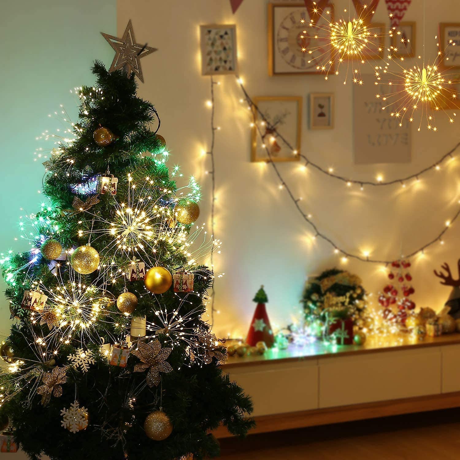 FOOING 4 Pack LED Fairy Lights - 8 Modes with Remote for Wedding Party Garden Decoration