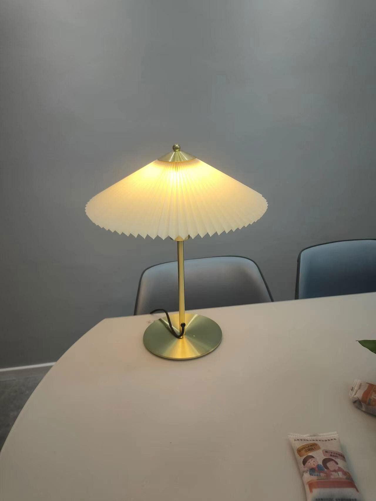 Perla Pleated Table Lamp - Modern Bedside & Living Room Lighting for Home Decor - Soft Glow Accent Light for Bedroom, Office, or Study