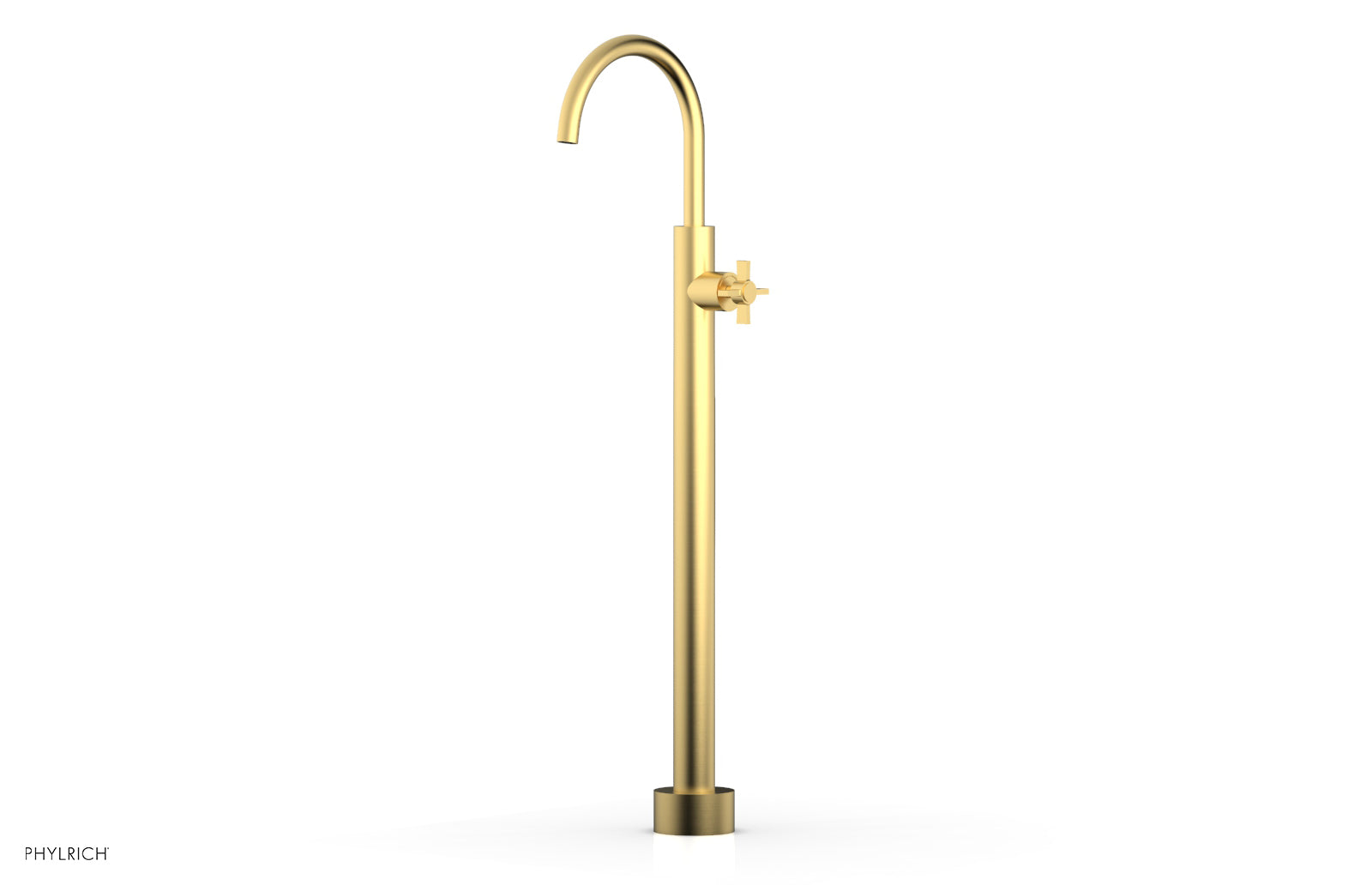 BASIC Tall Floor Mount Tub Filler with Cross Handle - D132 44 02 - Perfect for Modern Bathroom Renovations and Spa-Like Showers
