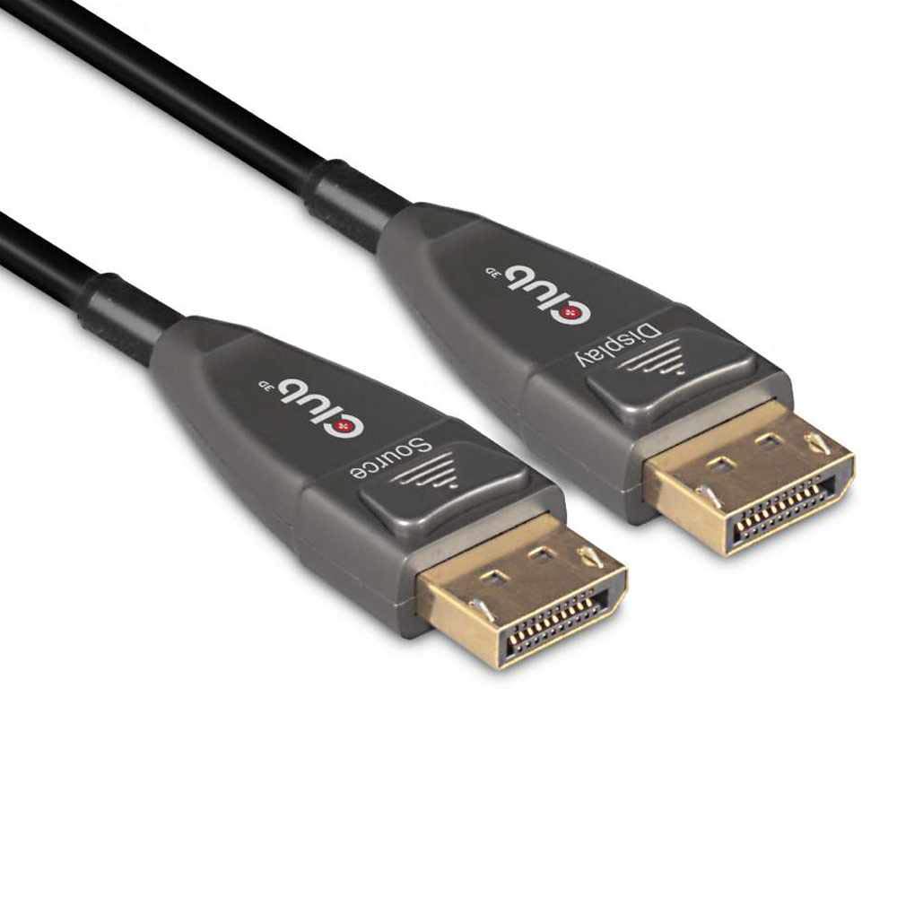 Club 3D DisplayPort 1.4 Active Optical Cable - 20m/65.62ft 8K@60Hz Unidirectional Male to Male - High-Speed 32.4Gbps DP Cable for Gaming, VR & 4K/8K Displays - Perfect for Home Theater & Professional AV Setups