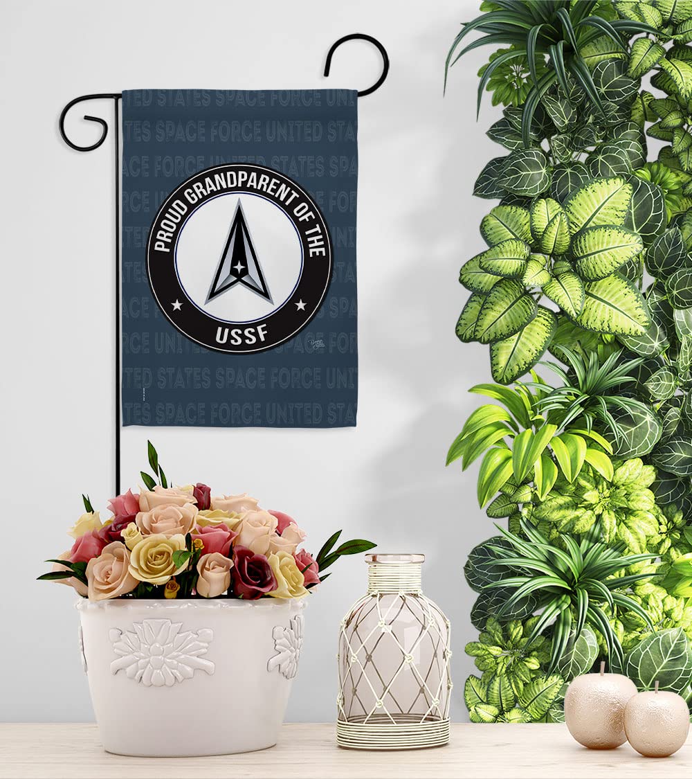 USSF Garden Flag Set with Stand - Military Space Force Yard Banner for Outdoor Decor