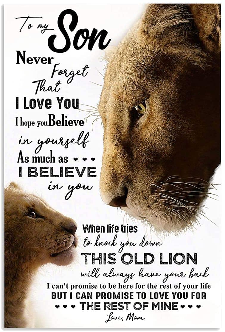 Lioness and Cub Poster - Birthday, Christmas Gift for Son