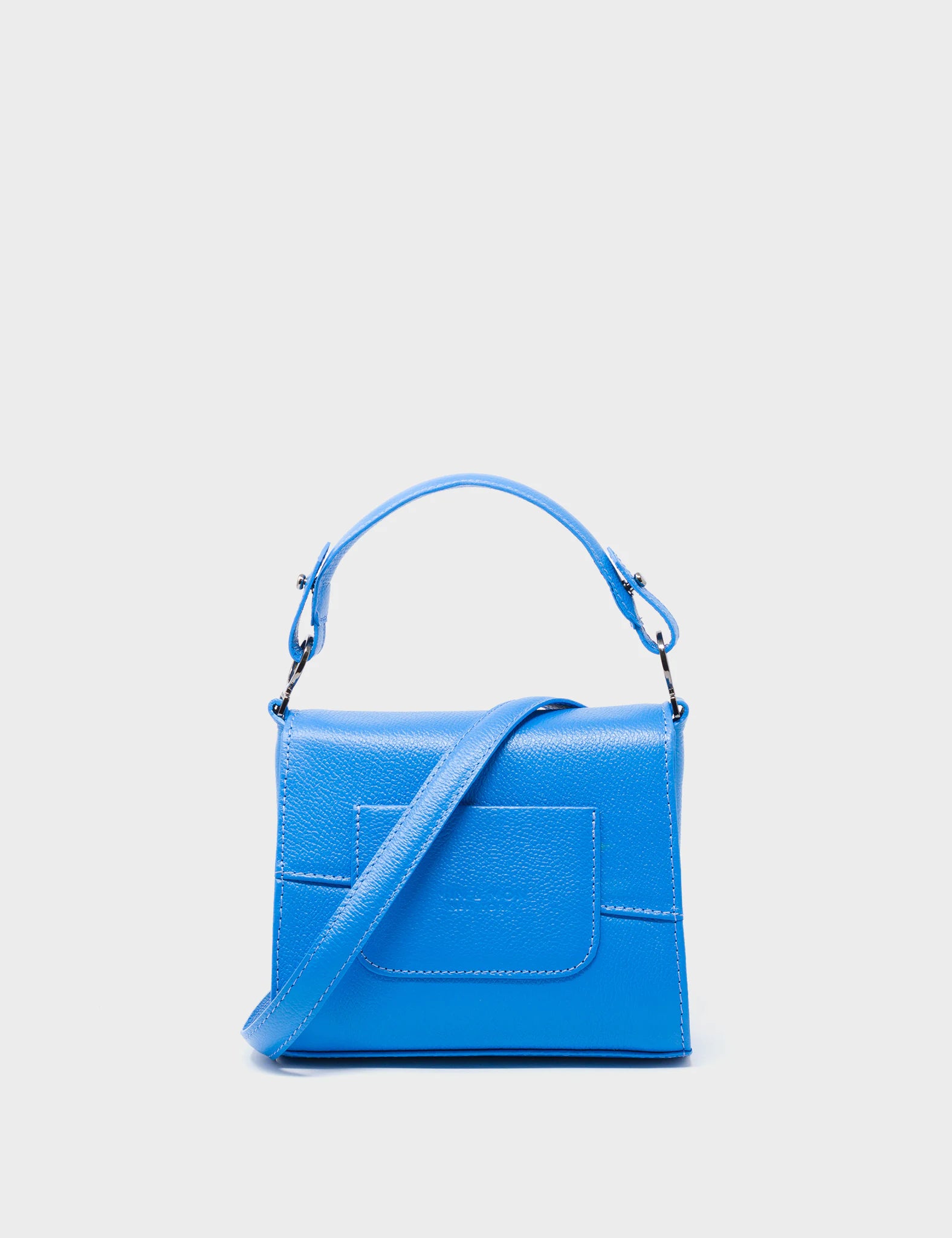 Anastasio Micro Crossbody Handbag - Genuine Leather with All Over Eyes Embroidery in Ibiza Blue | Perfect for Travel, Parties & Everyday Use