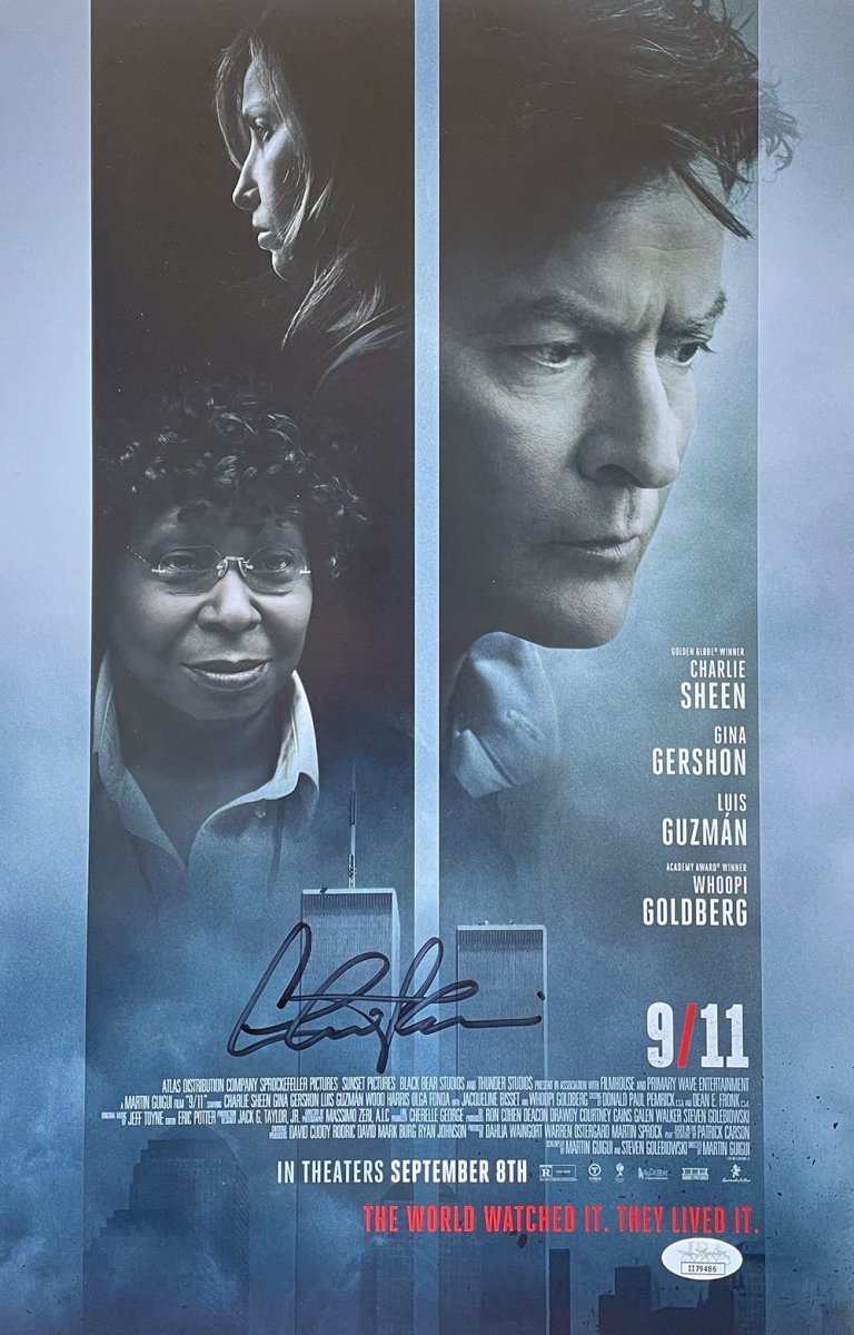 Charlie Sheen Autographed 11x17 Movie Poster - 9/11 Film Memorabilia with JSA Certificate - Perfect for Collectors, Movie Fans & Home Theater Decor