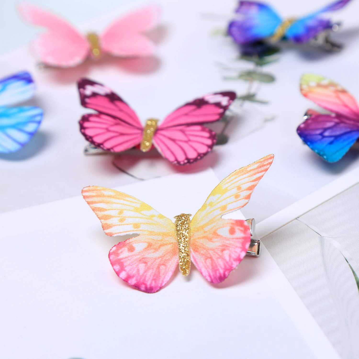 Boao 18-Piece Glitter Butterfly Hair Clips Set for Girls, Teens & Women - Elegant Hair Accessories for Parties, Weddings & Daily Wear