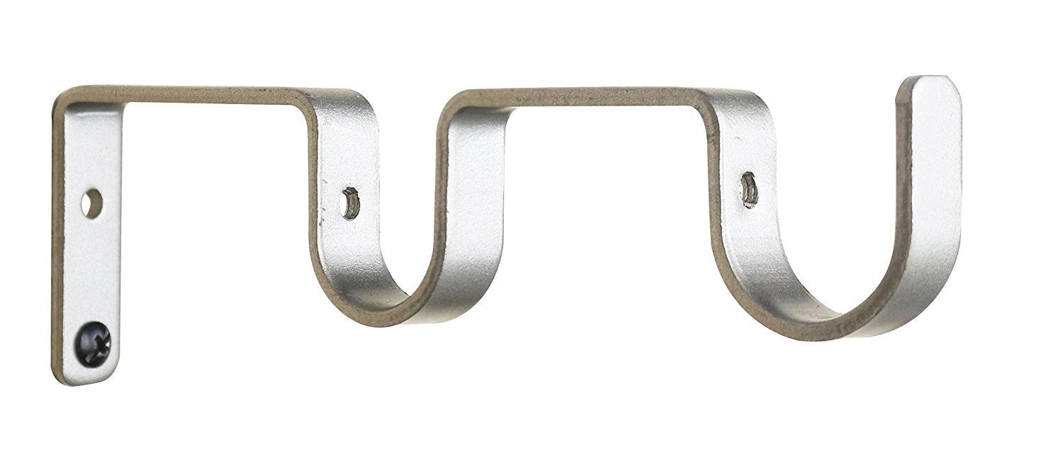 Heavy Duty Double Curtain Rod Bracket for 1-3/4 Inch Rods - Sturdy Metal Hooks for Hanging Curtains, Drapes & Sheers - Perfect for Living Room, Bedroom & Window Decor