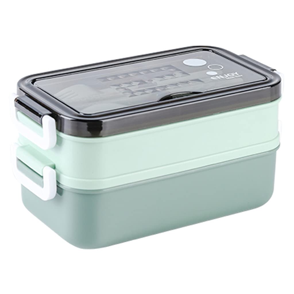 Stainless Steel Double Layer Bento Box with Separator - 21.5x11.5x11cm Insulated Lunch Box for Office, School & Travel - Leakproof & Portable Food Container (Color C) - Perfect for Meal Prep, Picnics & Daily Commute
