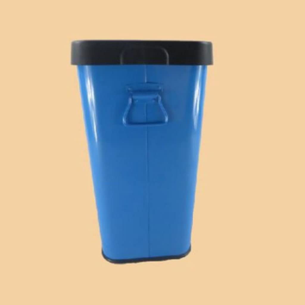 Eco-Friendly 40L/10.5 Gallon Metal Trash Can - Large Capacity Round Garbage Bin with Lid, Durable & Easy to Clean for Kitchen, Office, Bathroom - Red