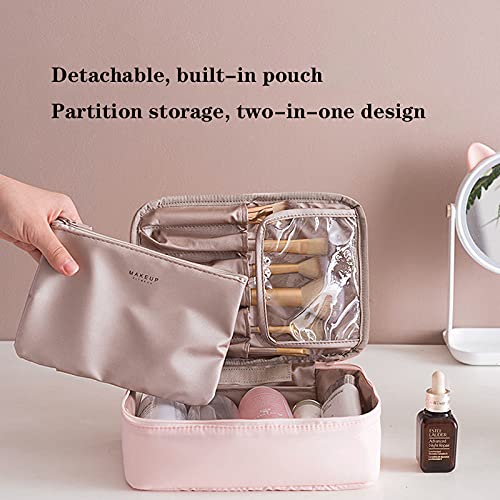 Waterproof Travel Toiletry Bag for Women & Men - Large Pink Cosmetic Organizer with Multiple Pockets - Perfect for Makeup, Skincare & Travel Essentials (Size L) - Ideal for Vacation, Gym, Camping & Business Trips