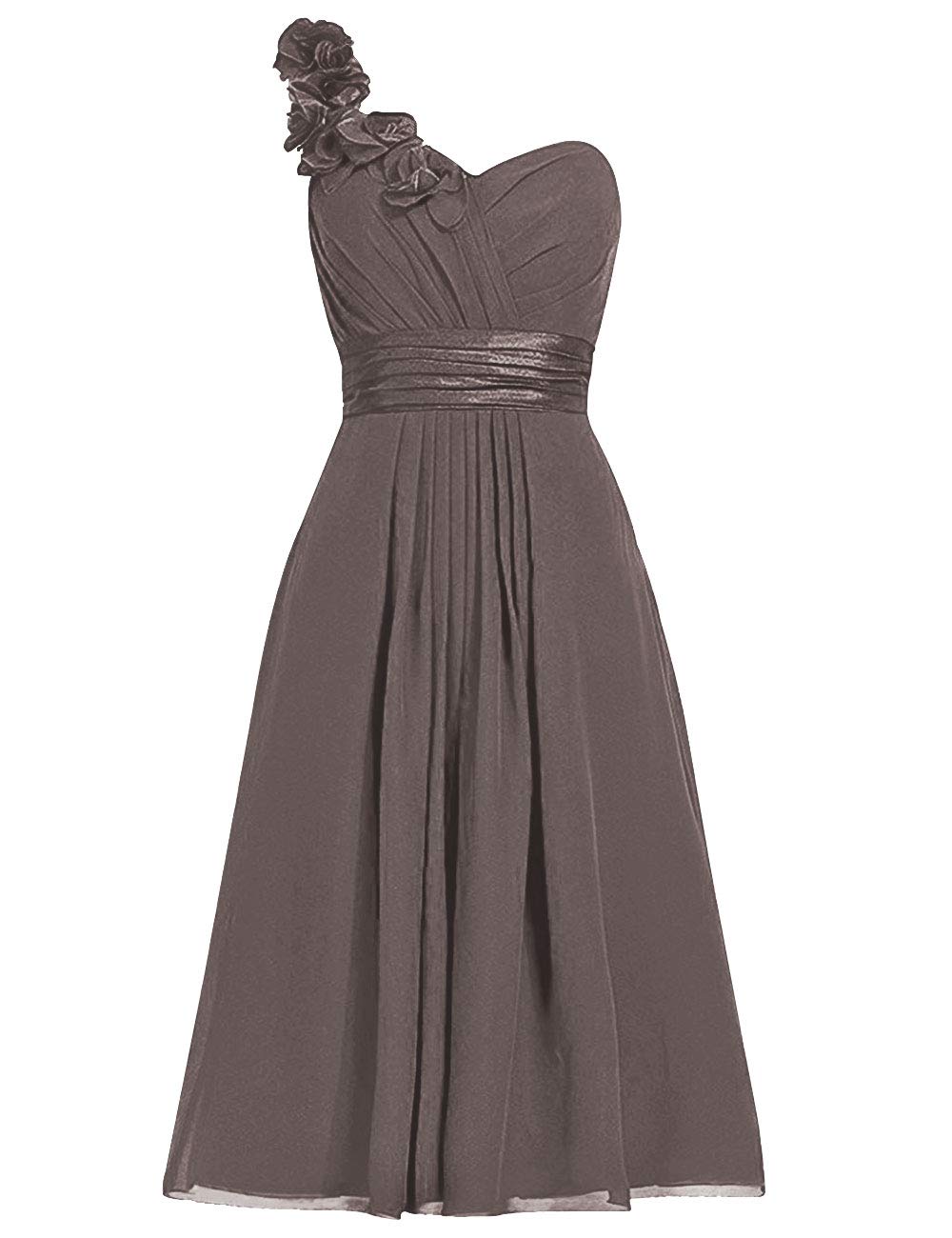 Elegant One Shoulder Short Bridesmaid Dress for Evening Prom - Floral Lace Women's Party Gown - Perfect for Weddings, Proms, Cocktail Parties & Formal Events