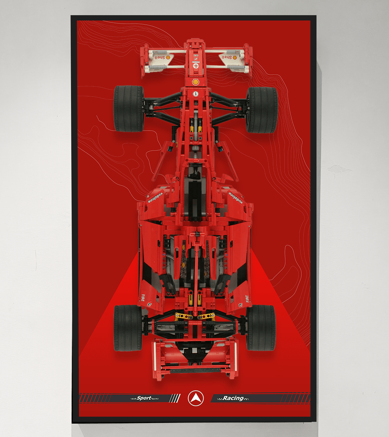 LEGO Technic Ferrari F1 Racer 8674 Wall Display Frame - Premium Showcase for LEGO Car Models - Perfect for Home Office Decor & Collector's Display
