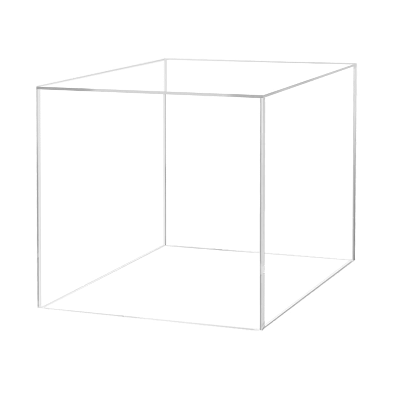 14 Inch Clear Acrylic Display Riser Box - Open Side Design, No Lid, Hollow & Versatile - Perfect for Retail Merchandise Display, Product Storage & Showcase Platforms - Ideal for Store Shelves, Countertops & Trade Show Displays