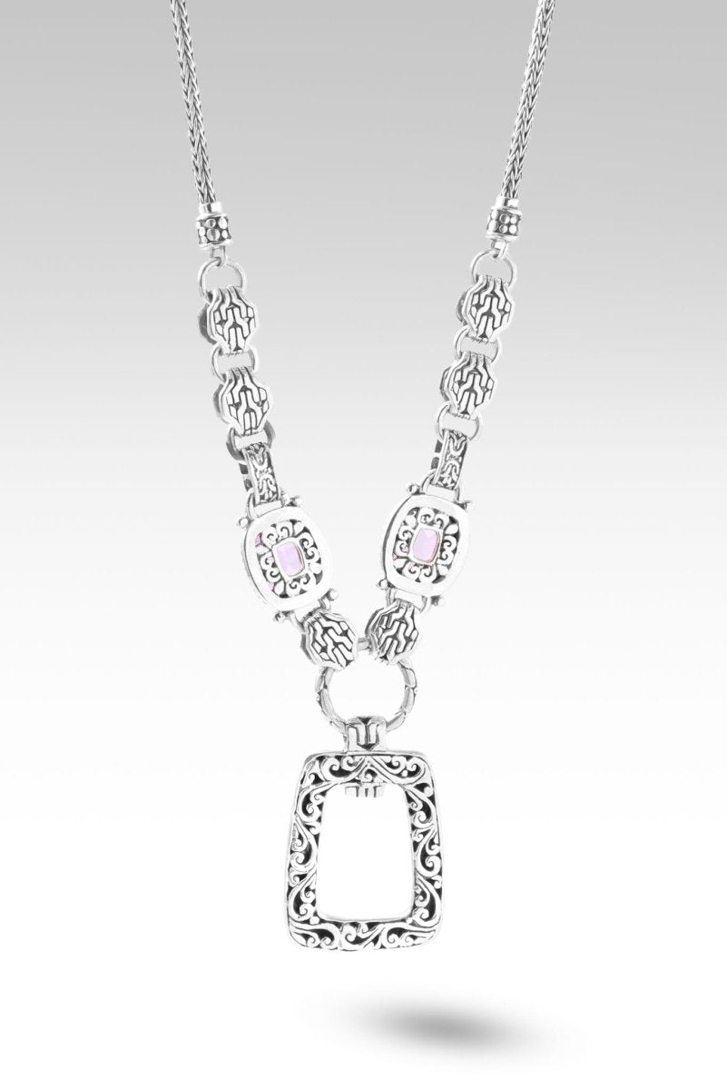 God is Gracious Necklace in Sonic Pink with Mystic Quartz - Elegant Spiritual Jewelry for Women, Perfect for Church, Prayer & Daily Wear