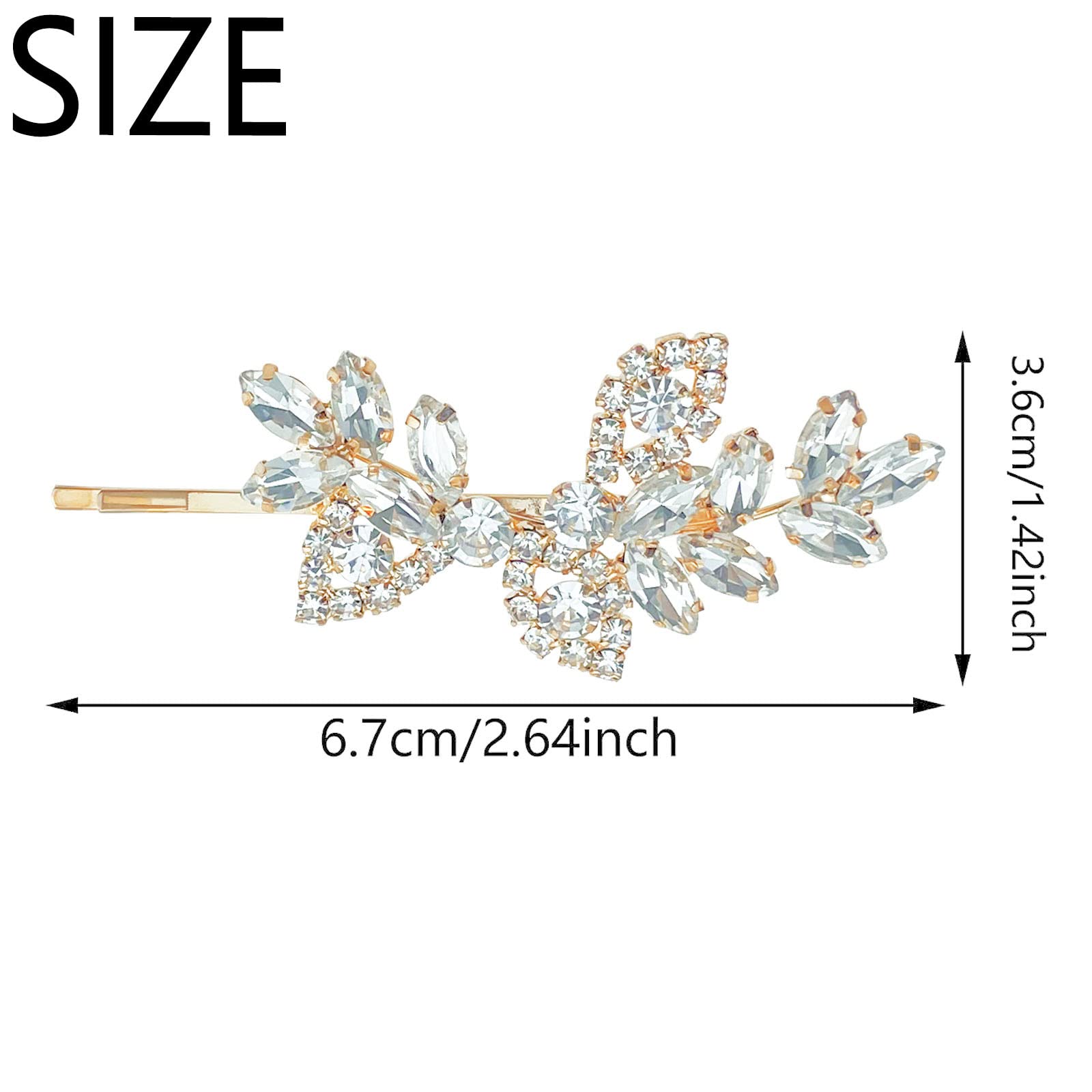 3 PCS Rhinestone Hair Clips for Women - Elegant Bridal & Wedding Hair Accessories with Flower Leaf Pearl Design - Perfect for Weddings, Parties, Prom and Special Occasions