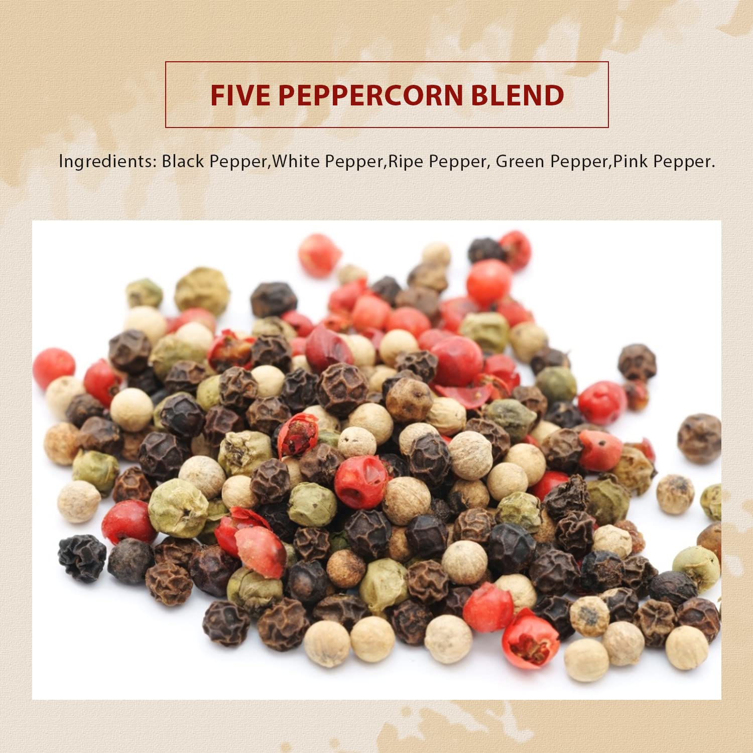 52USA Rainbow Peppercorns Blend - 12oz Whole White, Red & Black Peppercorns for Grinder Refill | Premium Mixed Peppercorn Seasoning for Steak, Salad & Gourmet Cooking