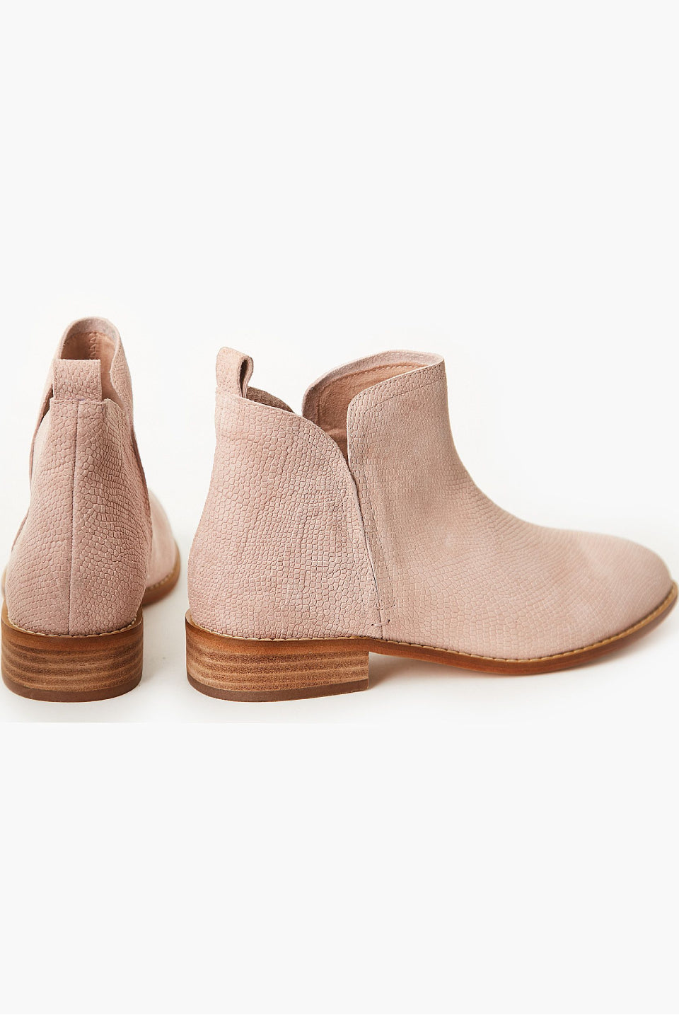 Douglas Blush Snake Suede Ankle Boots for Women - Stylish Pointed Toe Chunky Heel Booties for Fall & Winter - Perfect for Office, Date Night & Casual Outfits