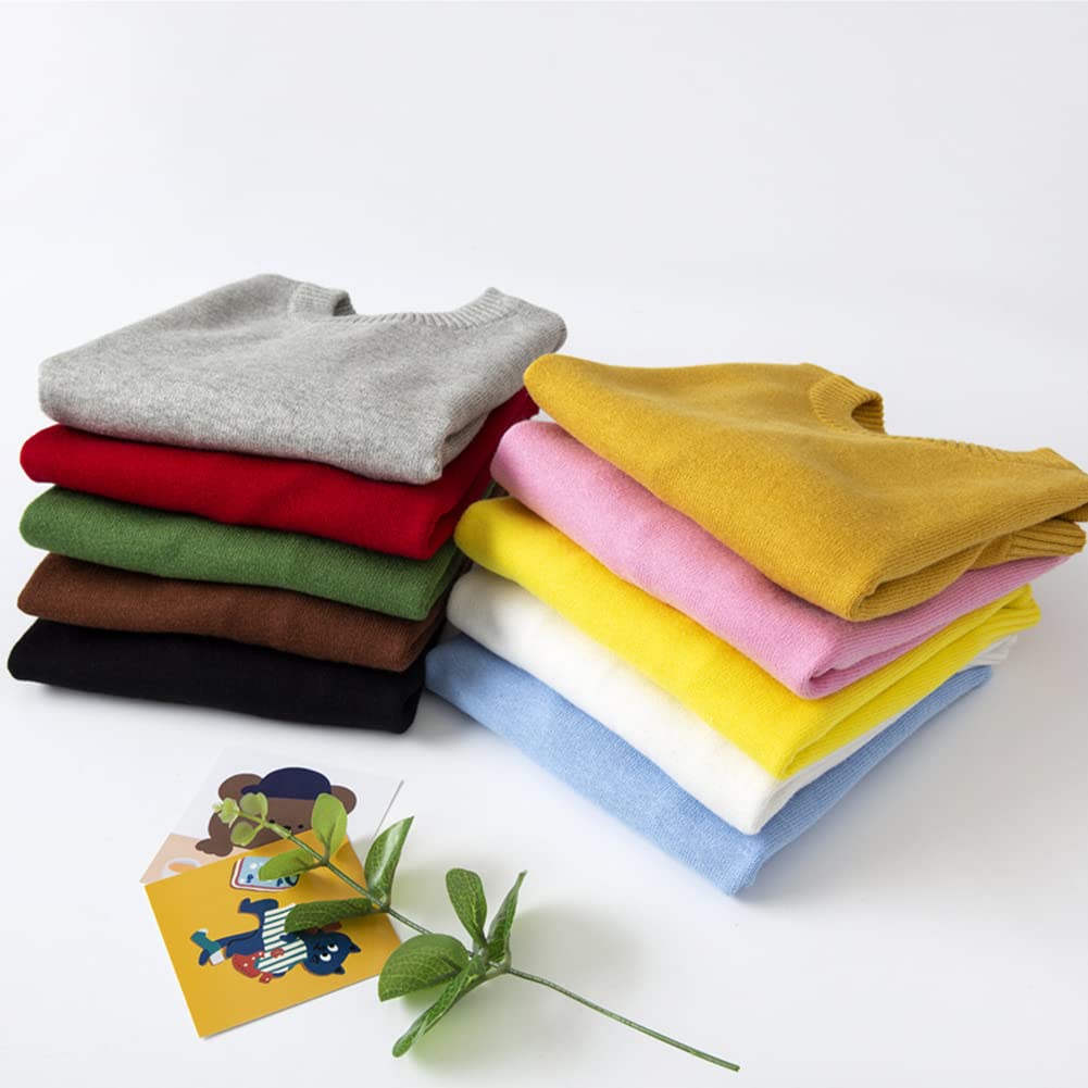 ACESTAR Boys and Girls Uniform Cotton Crew Neck Sweater - Long Sleeve Pullover Knit Top for School, Casual Wear & Family Photos | Soft Comfortable Kids Sweater for Fall Winter Season