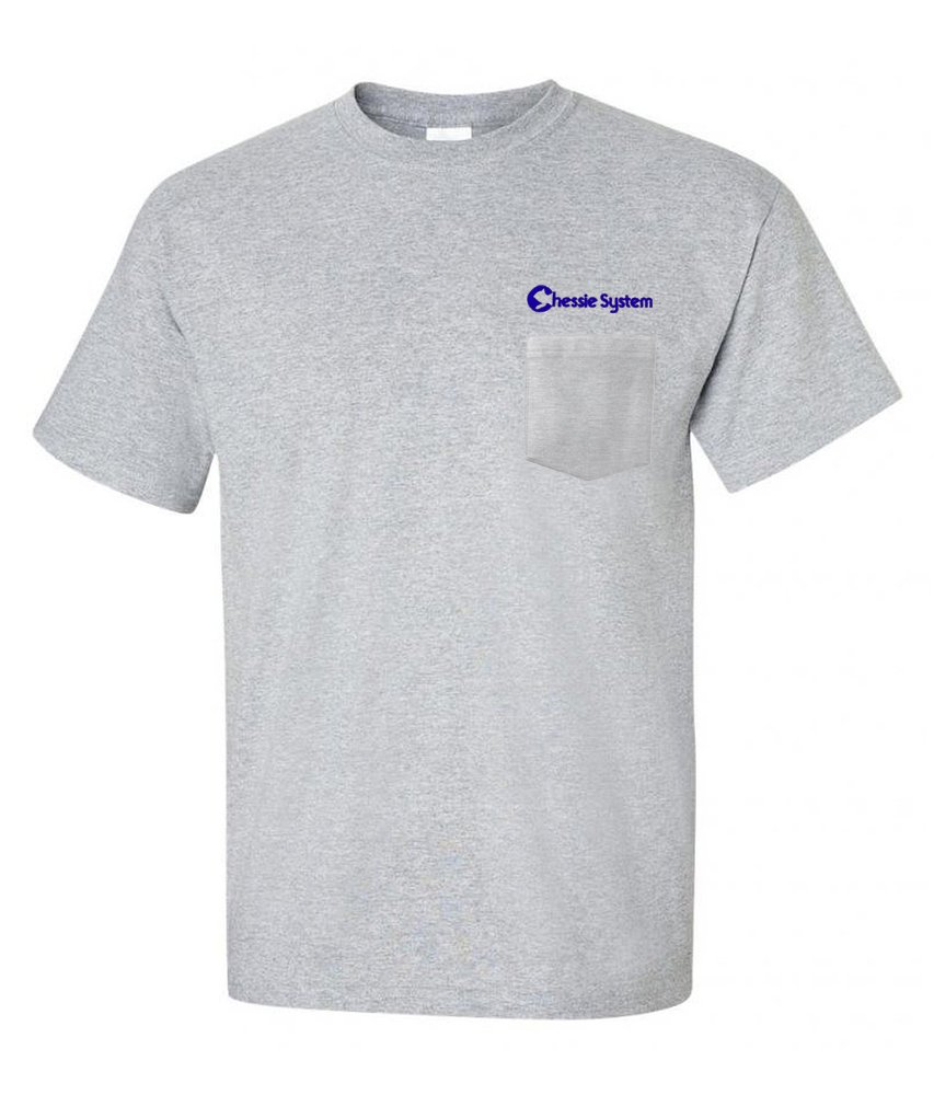 Chessie System Embroidered Pocket T-Shirt | Vintage Railroad Apparel | Men's Casual Tee for Train Enthusiasts & Retro Fashion Lovers
