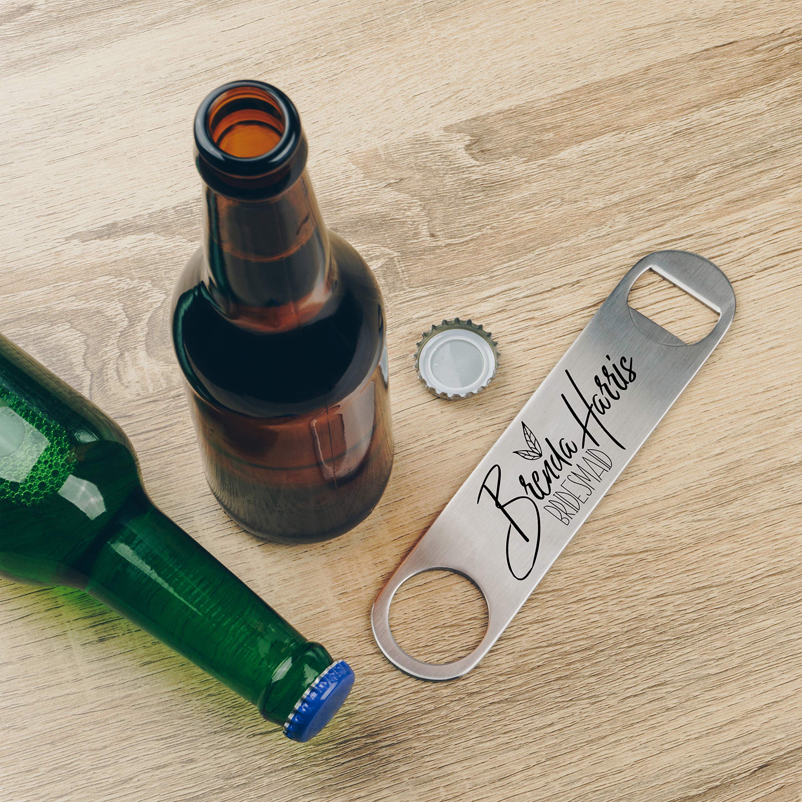 Set of 6 Personalized Stainless Steel Bottle Openers - Unique Groomsmen & Bridesmaid Gifts for Weddings - Best Man, Bachelor Party & Bridal Shower Favors - Perfect for Wedding Celebrations, Anniversary Gifts & Party Accessories