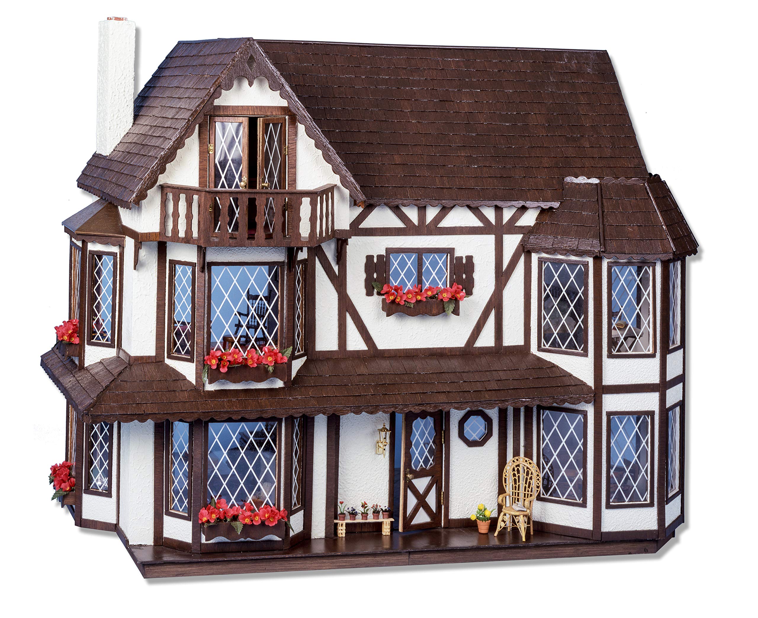 Greenleaf Harrison Dollhouse Kit - 1 Inch Scale Miniature House Model for Collectors & DIY Enthusiasts - Perfect for Home Decor, Gift Giving & Creative Play