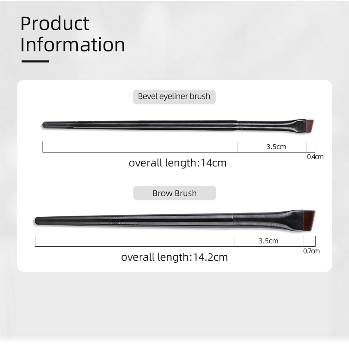 Professional Eyeliner Brush Set - Angled & Fine Point Makeup Brushes for Precise Eyebrow & Eyeliner Application | Flat Brush Makeup Tools | Perfect for Daily Makeup, Smokey Eyes & Winged Liner Looks (Liner Kit-A)