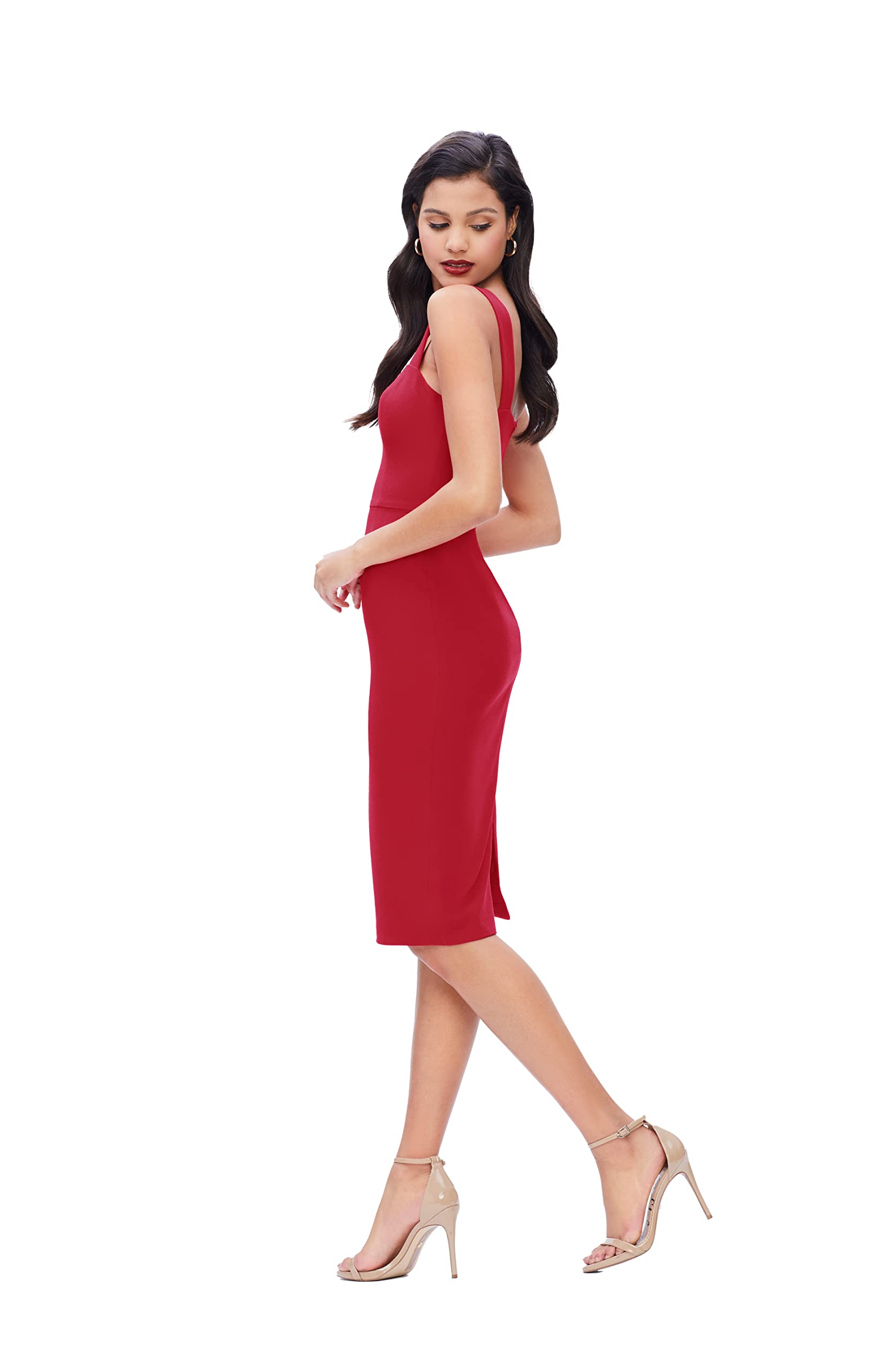 Dress the Population Women's Nicole Sweetheart Neck Bodycon Midi Dress - Elegant Party & Cocktail Dress for Evening Events, Date Night & Special Occasions
