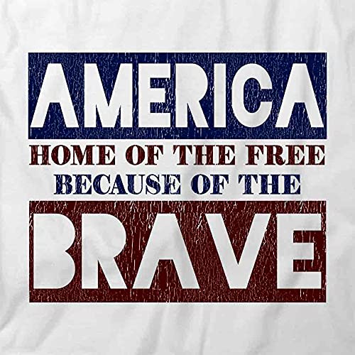 America Home of The Free T-Shirt - Patriotic Graphic Tee for Men & Women | Soft Cotton White Printed T-Shirts | Perfect for 4th of July, Memorial Day & Veterans Day Celebrations