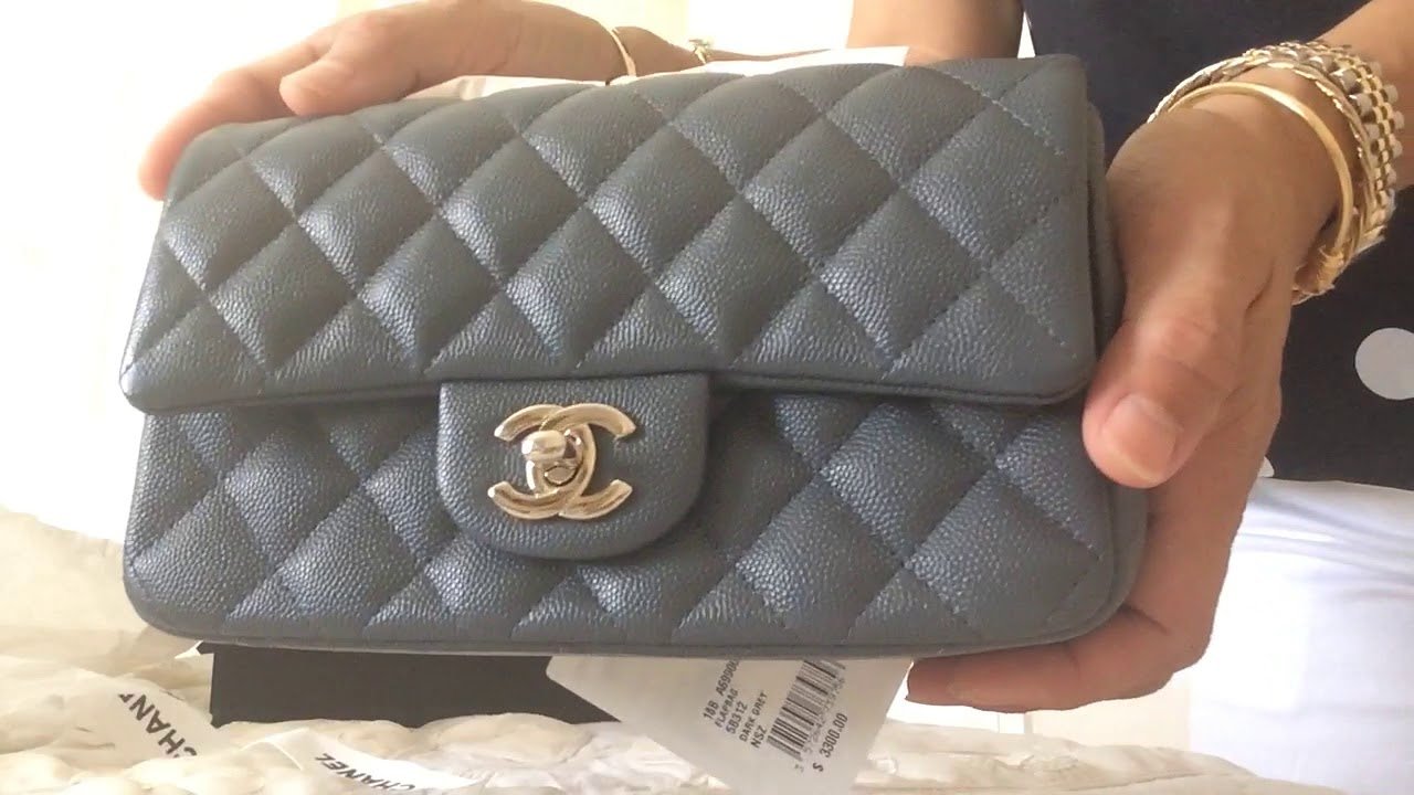 Chanel Mini Flap Bag in Dark Grey - Luxury Crossbody Bag for Women | Perfect for Evening Out, Date Night & Special Occasions