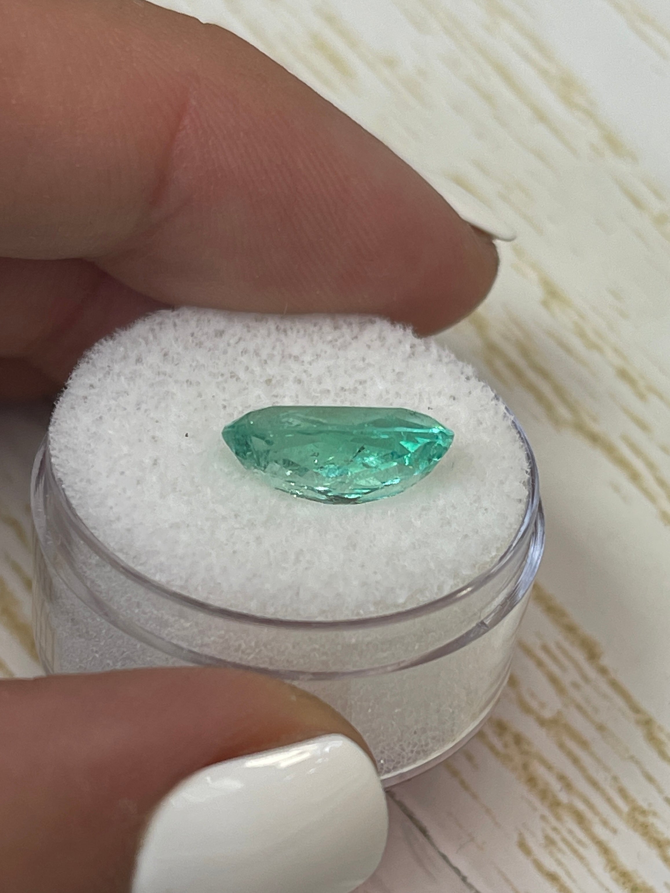 4.32 Carat 13x10mm Sea Foam Green Natural Loose Colombian Emerald Oval Cut Gemstone for Jewelry Making, Engagement Rings & Fine Collections