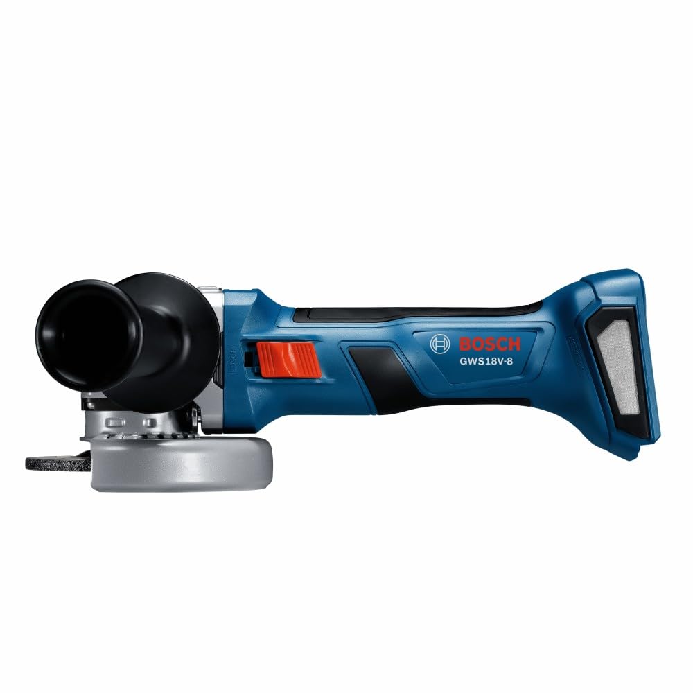BOSCH GWS18V-8N 18V Cordless Brushless 4-1/2 Inch Angle Grinder with Slide Switch - Bare Tool for Metal Cutting, Grinding, and Polishing | Ideal for Construction, Welding, and DIY Projects