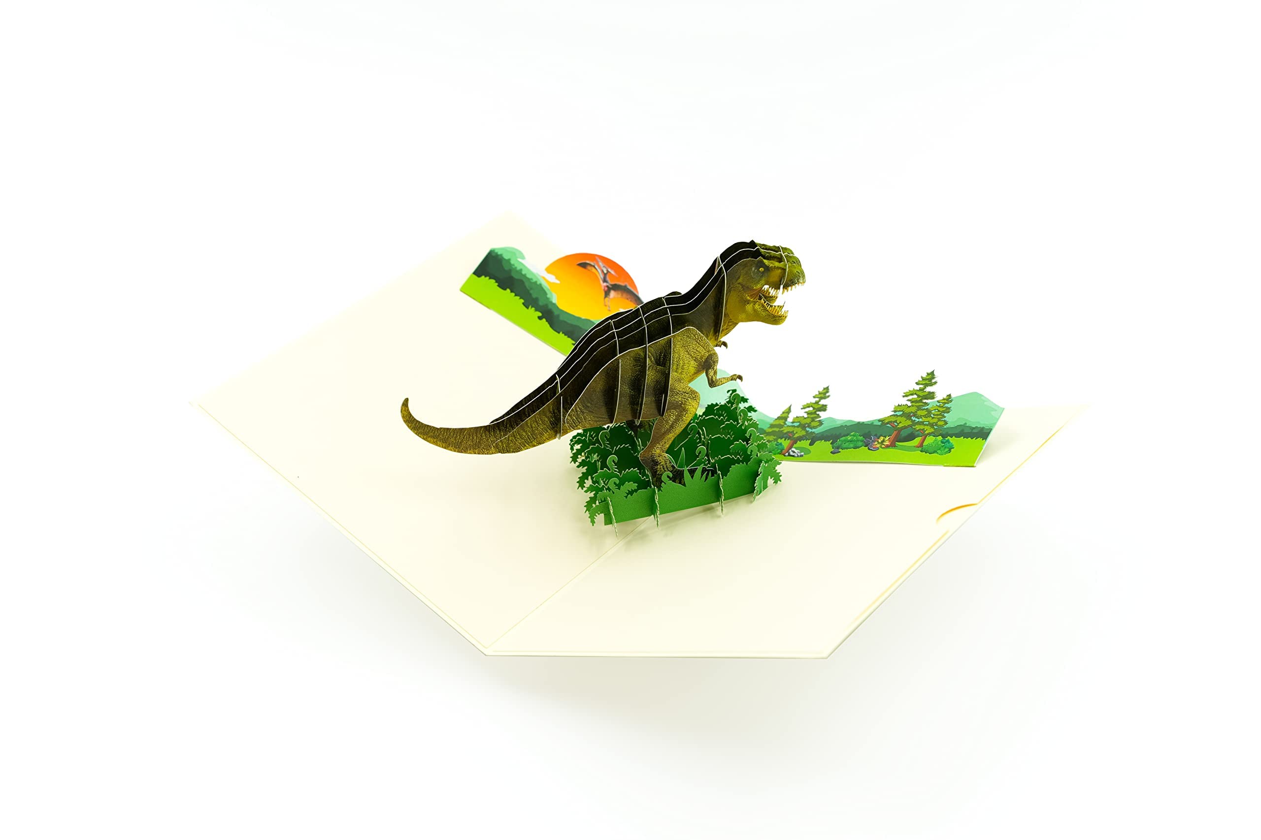 Dinosaur Pop Up Greeting Card Set - Blank, Birthday, Thank You Cards for Kids, Grandson & Preschool Occasions | Jungle Theme 3D Cards for Parties, Gifts & Special Events