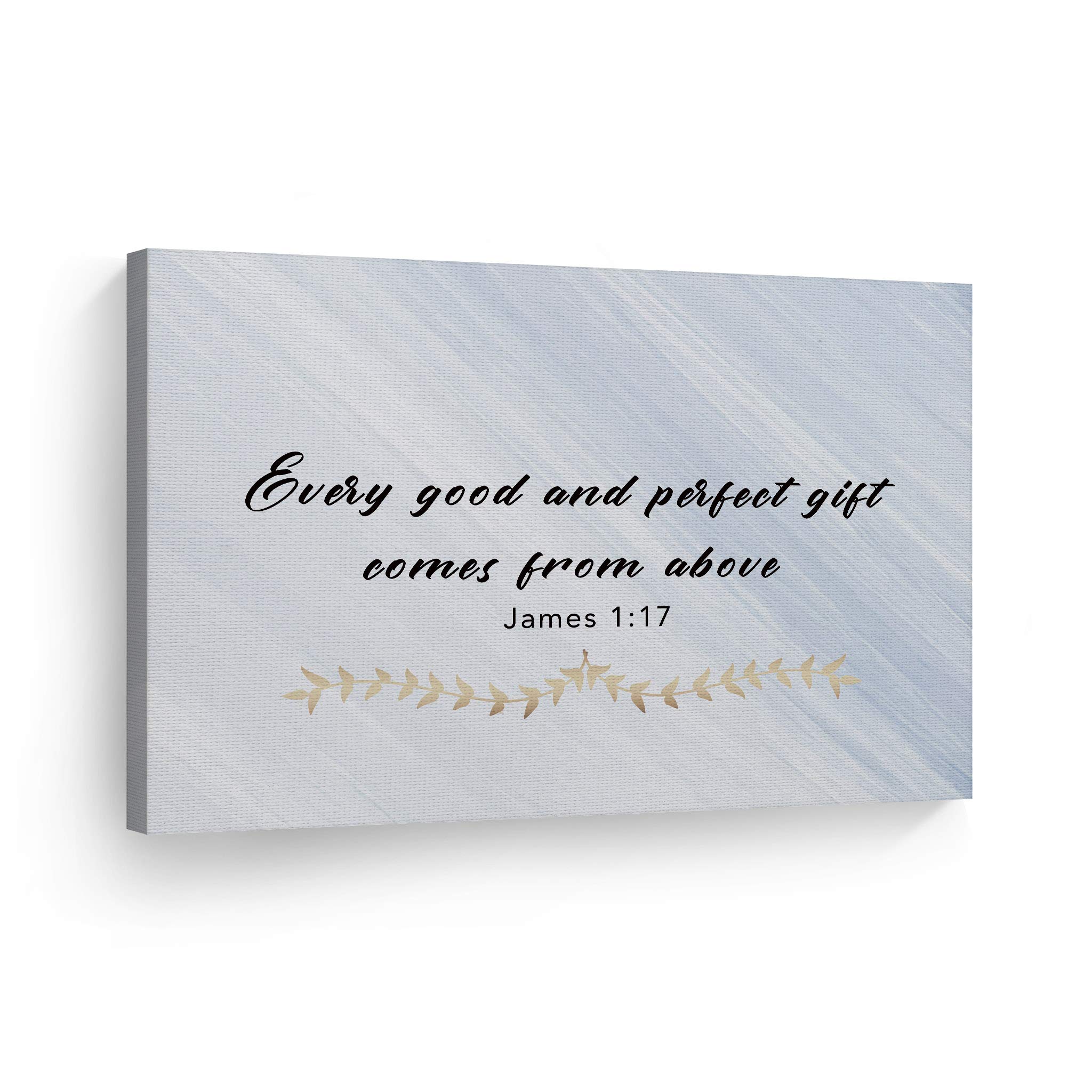 Smile Art Design James 1:17 Scripture Wall Art - 30x40 Inch Christian Canvas Print with Bible Verse, Religious Inspirational Gift for Home Decor (Made in USA, Ready to Hang) - Perfect for Church, Prayer Room & Christian Family Housewarming