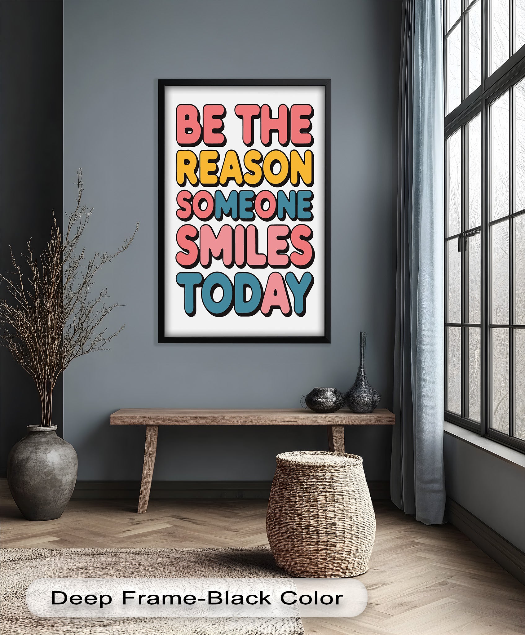 Be the Reason Someone Smiles - Handmade Oil Painting Wall Art for Living Room, Bedroom & Office Decor | Unique Gift Idea for Home & Holidays