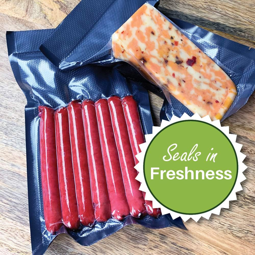 11X50 Black & Clear Vacuum Sealer Bags Roll - Heavy Duty Commercial Grade Food Storage Bags for Sous Vide, Food Preservation & Freezing - Compatible with FoodSaver, Odor Resistant & Light Protection - Perfect for Meal Prep, Freezer Storage & Sous Vide Cooking