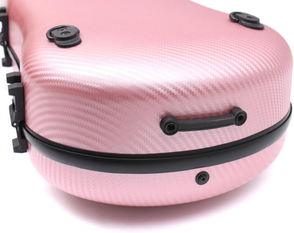 Premium 3/4 & 4/4 Size Lightweight Carbon Fiber Violin Case with Backstraps - Durable Hard Shell Violin Box (Rose Gold) - Perfect for Travel, School & Professional Musicians