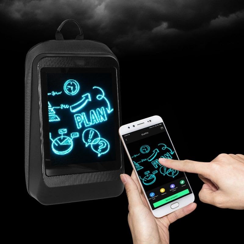 Acube Mart Full Screen LED Backpack with APP Control - Waterproof Cycling Backpack for Night Riding, Commuting & Outdoor Adventures