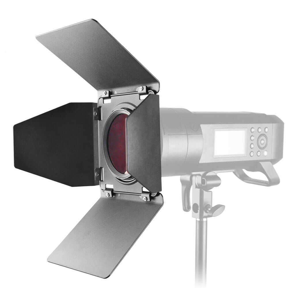 AD400Pro Barndoor Kit - 4 Leaf Light Control for Outdoor Photography & Studio Flashes | Perfect for Portraits, Product Shots & Creative Lighting Effects