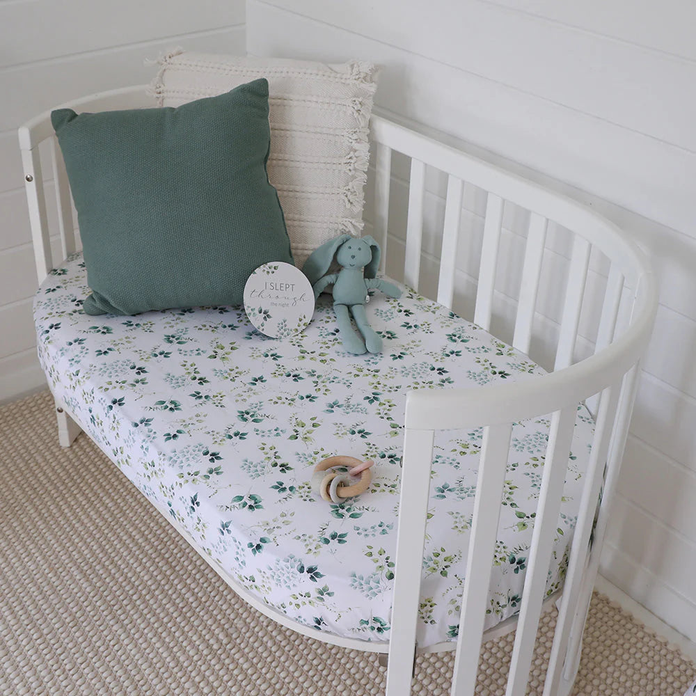 Organic Fitted Jersey Cotton Crib Sheet - Snuggle Hunny Eden Collection | Soft Baby Bedding for Nursery, Daycare & Travel