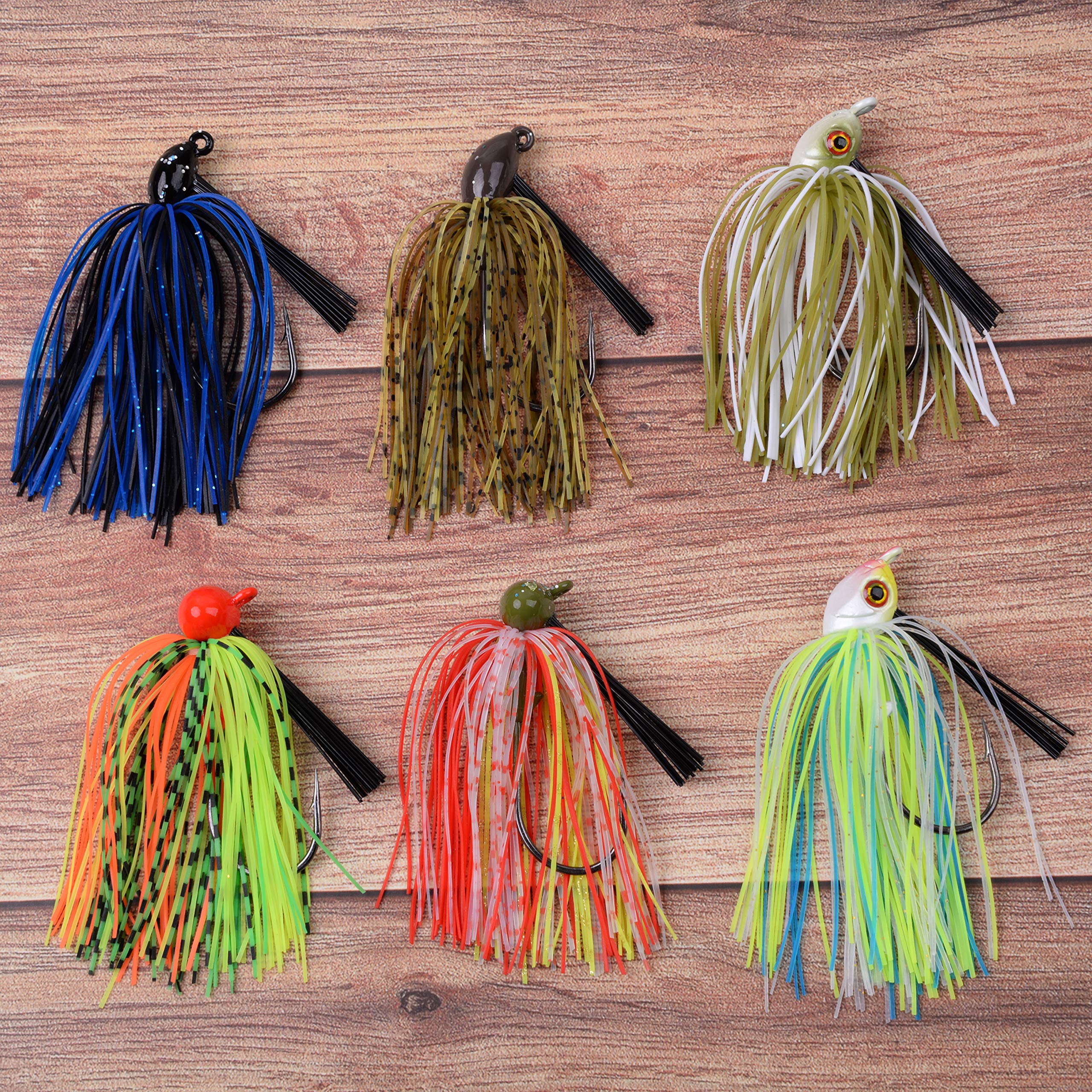 Bass Fishing Lure Kit - 6/12Pcs Weedless Jigs for Bass & Walleye - Perfect for Freshwater & Saltwater Fishing