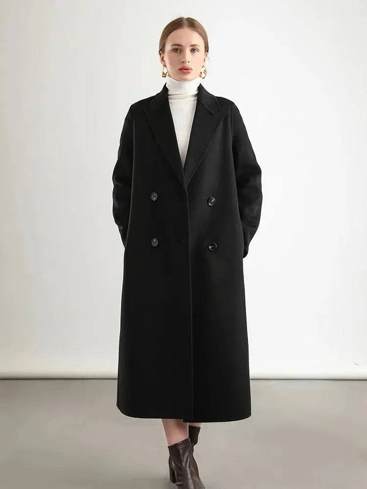 Women's Warm Winter Wool Wrap Coat - Soft & Stylish Outerwear for Cold Weather - Perfect for Office, Travel & Casual Outings