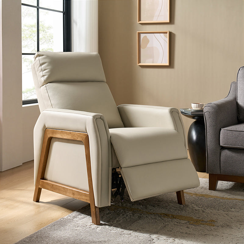 Linzy Genuine Leather Power Recliner Chair - Electric Lift Reclining Sofa for Living Room, Home Theater & Office Comfort (Brown)