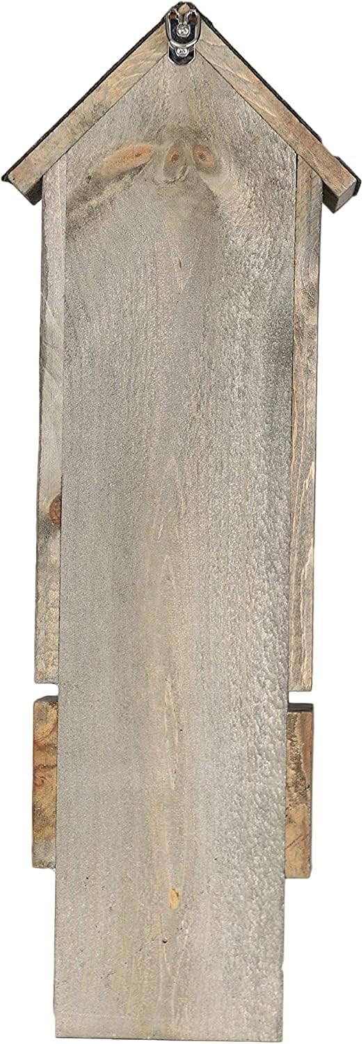 Triple Chamber Bat House - Handmade Rustic Backyard Rocket Box Shelter with Natural Bat Attractant for Pest Control & Garden Protection (Outdoor Wildlife Habitat)