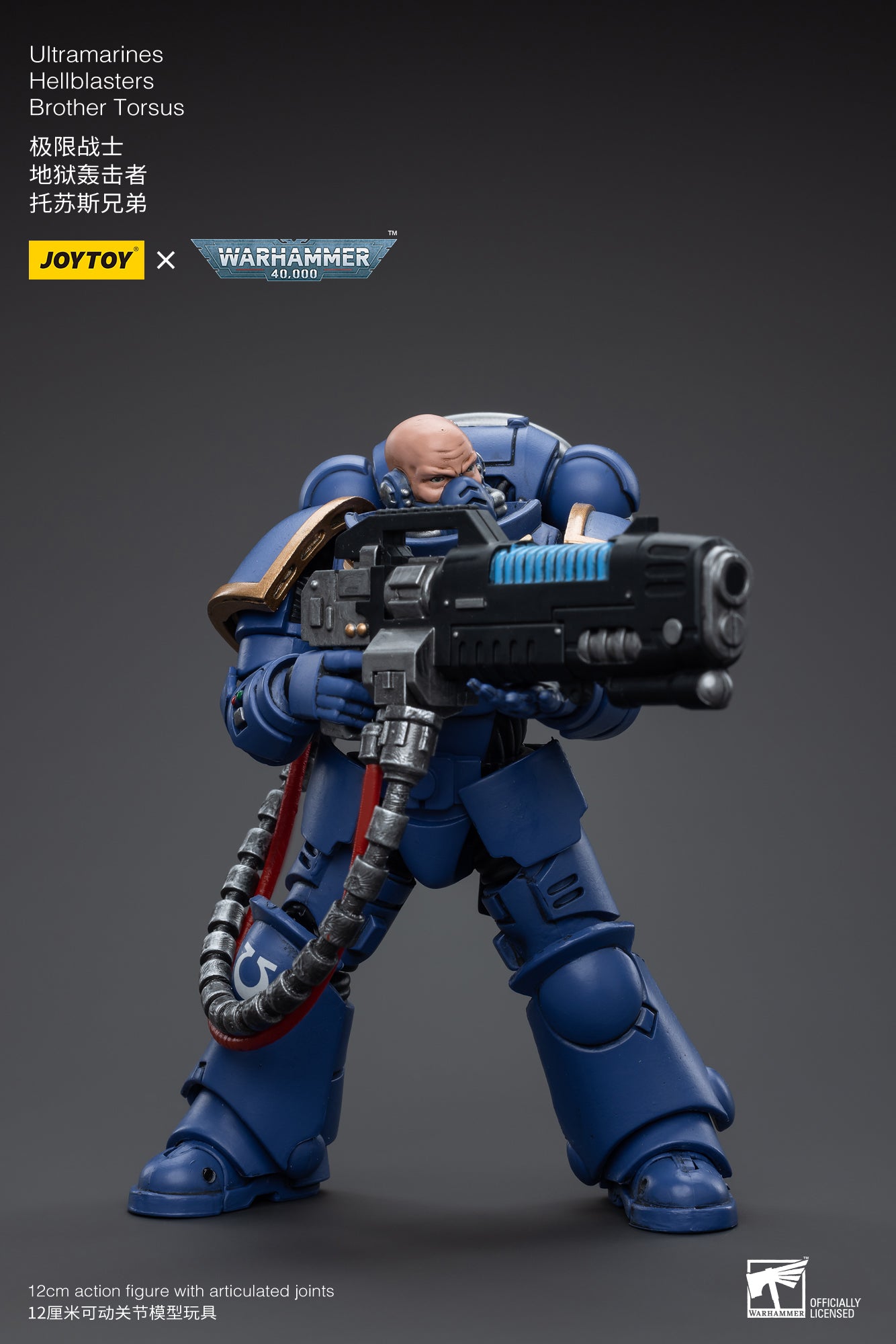 1/18 JOYTOY Warhammer 40K Ultramarines Hellblasters Brother Torsus Action Figure - Collectible Miniature for Tabletop Gaming & Display