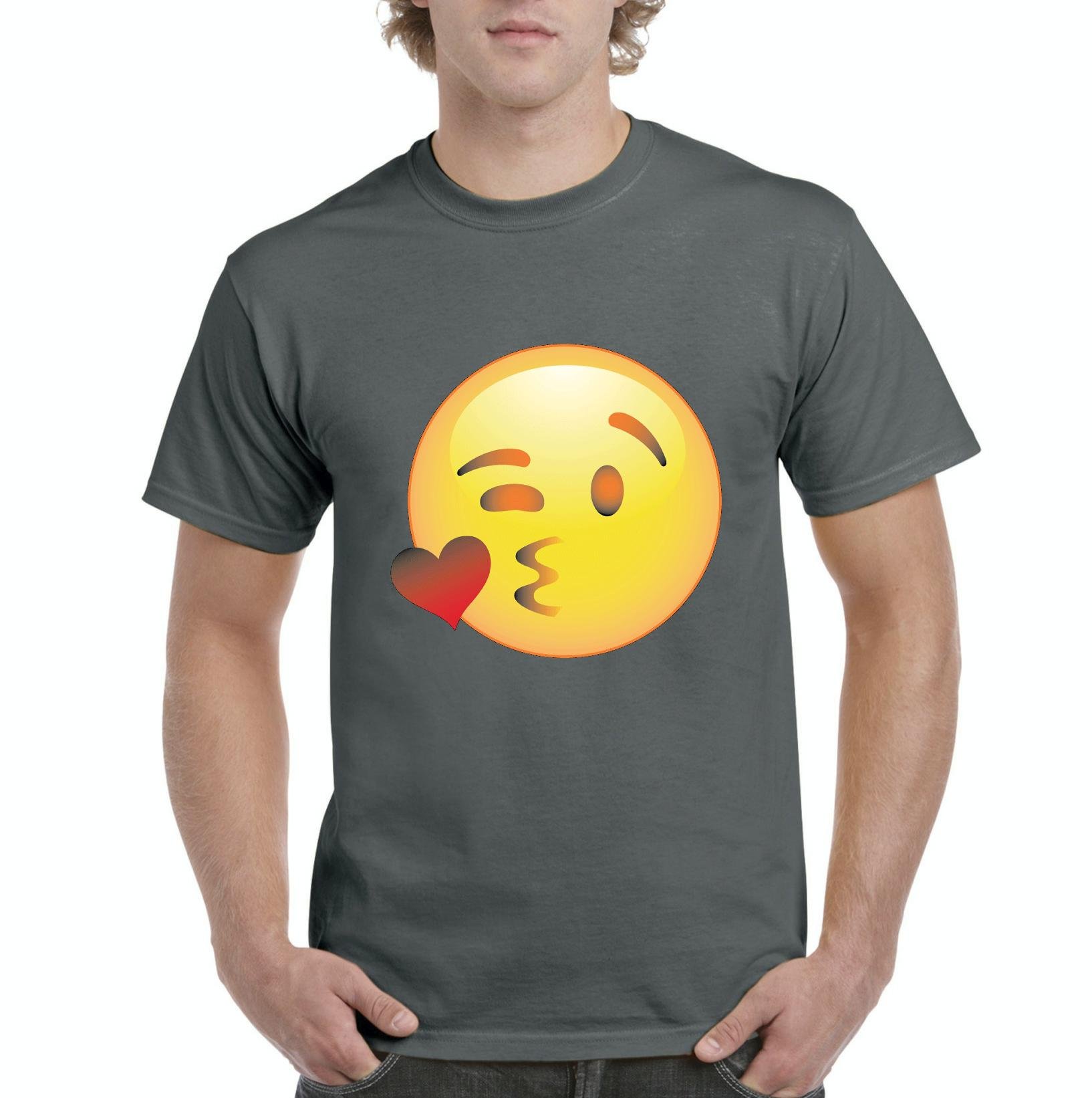 Emoji Wink Face Men's T-Shirt - Funny Graphic Tee for Casual Wear & Gifts | Trendy Cotton Shirt for Everyday Outfits & Parties
